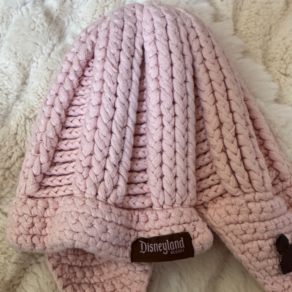 Disneyland Kids Pink Knit Beanie